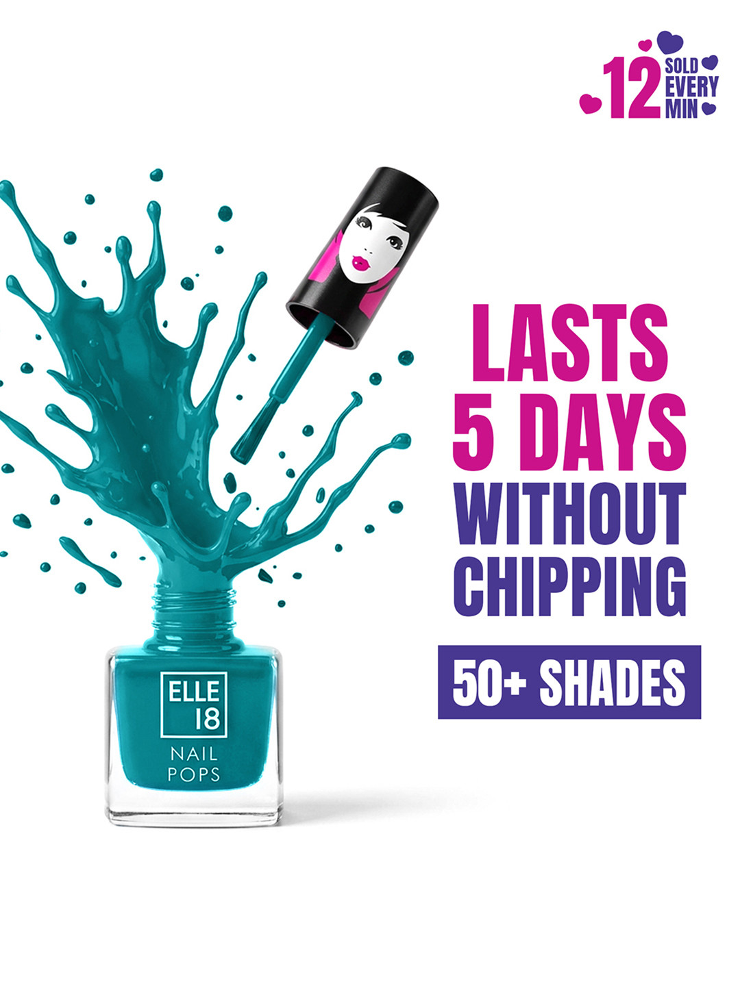 ELLE 18 Nail Pops Long Lasting Nail Color With Glossy Finish & Quick Dry Formula 5ml - 155