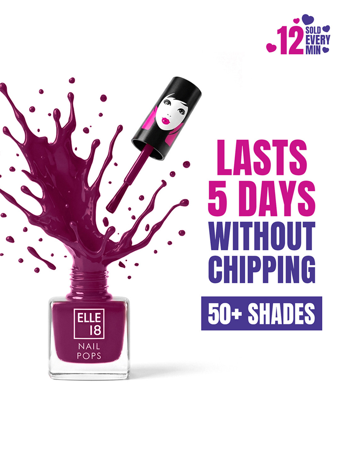 ELLE 18 Nail Pops Long Lasting Nail Polish Quick Dry Formula For Glossy Finish 5ml - 30