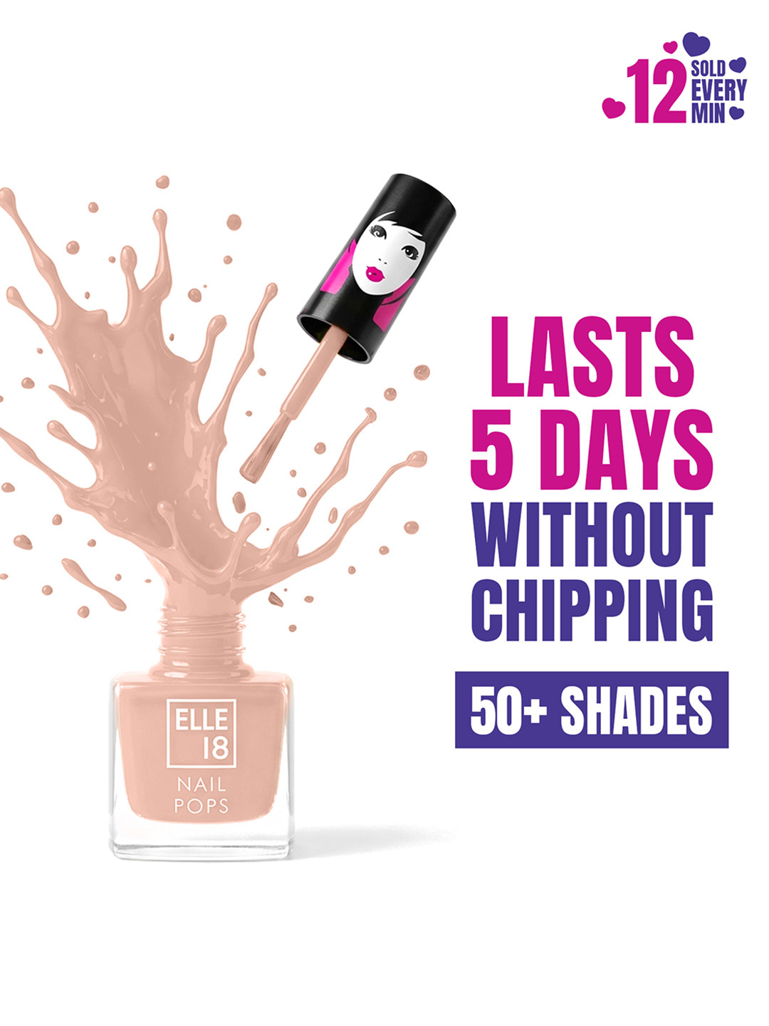 ELLE 18 Nail Pops Long Lasting Nail Color With Glossy Finish & Quick Dry Formula 5ml - 178