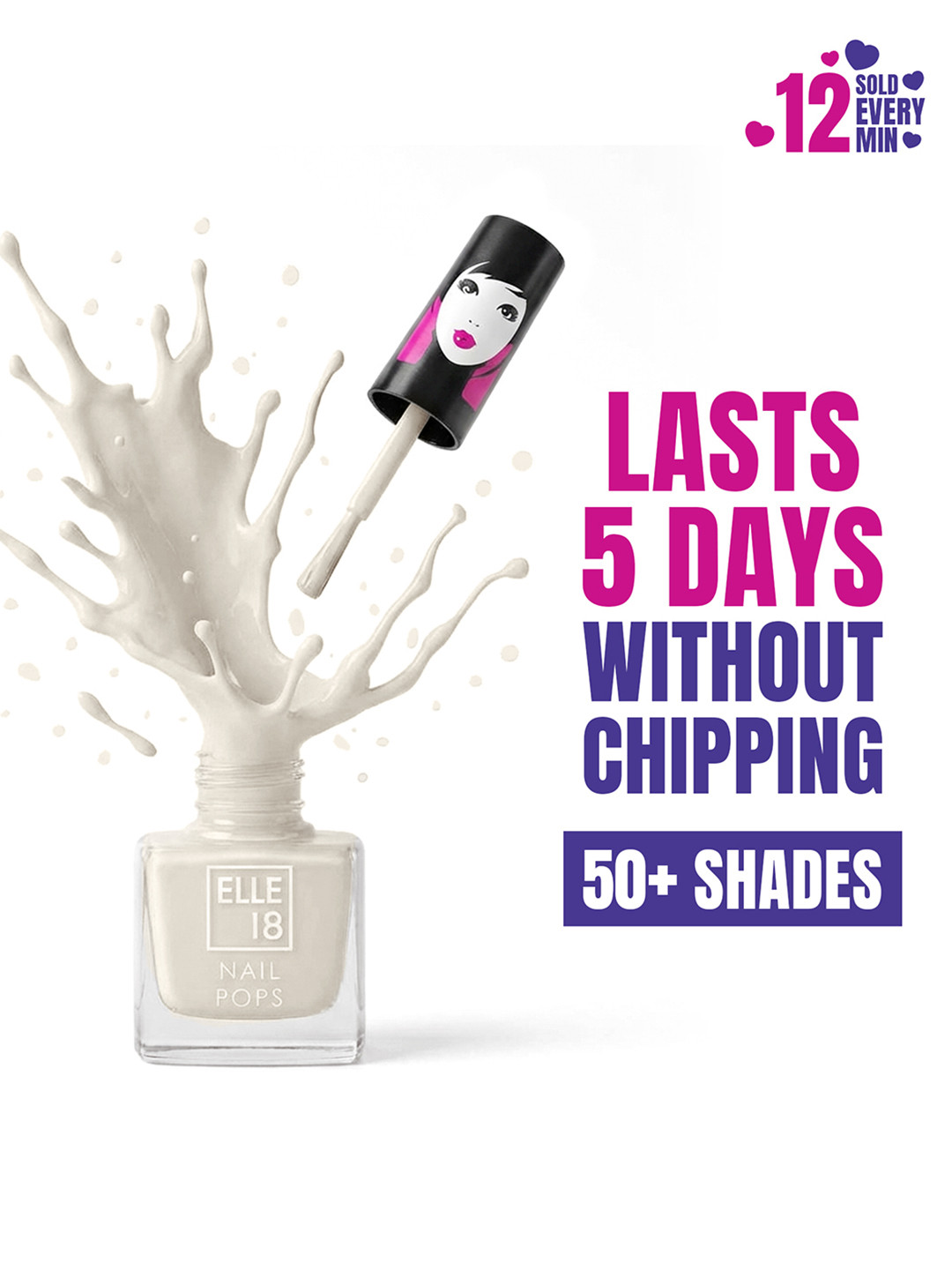 ELLE 18 Nail Pops Long Lasting Nail Polish Quick Dry Formula For Glossy Finish 5ml - 39
