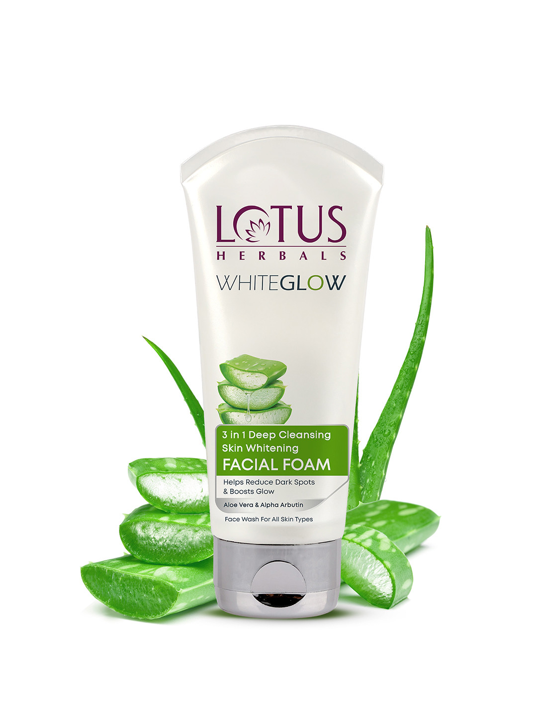 Lotus Herbals Whiteglow 3 In 1 Deep Cleaning Skin Whitening Face Wash Facial Foam - 100g