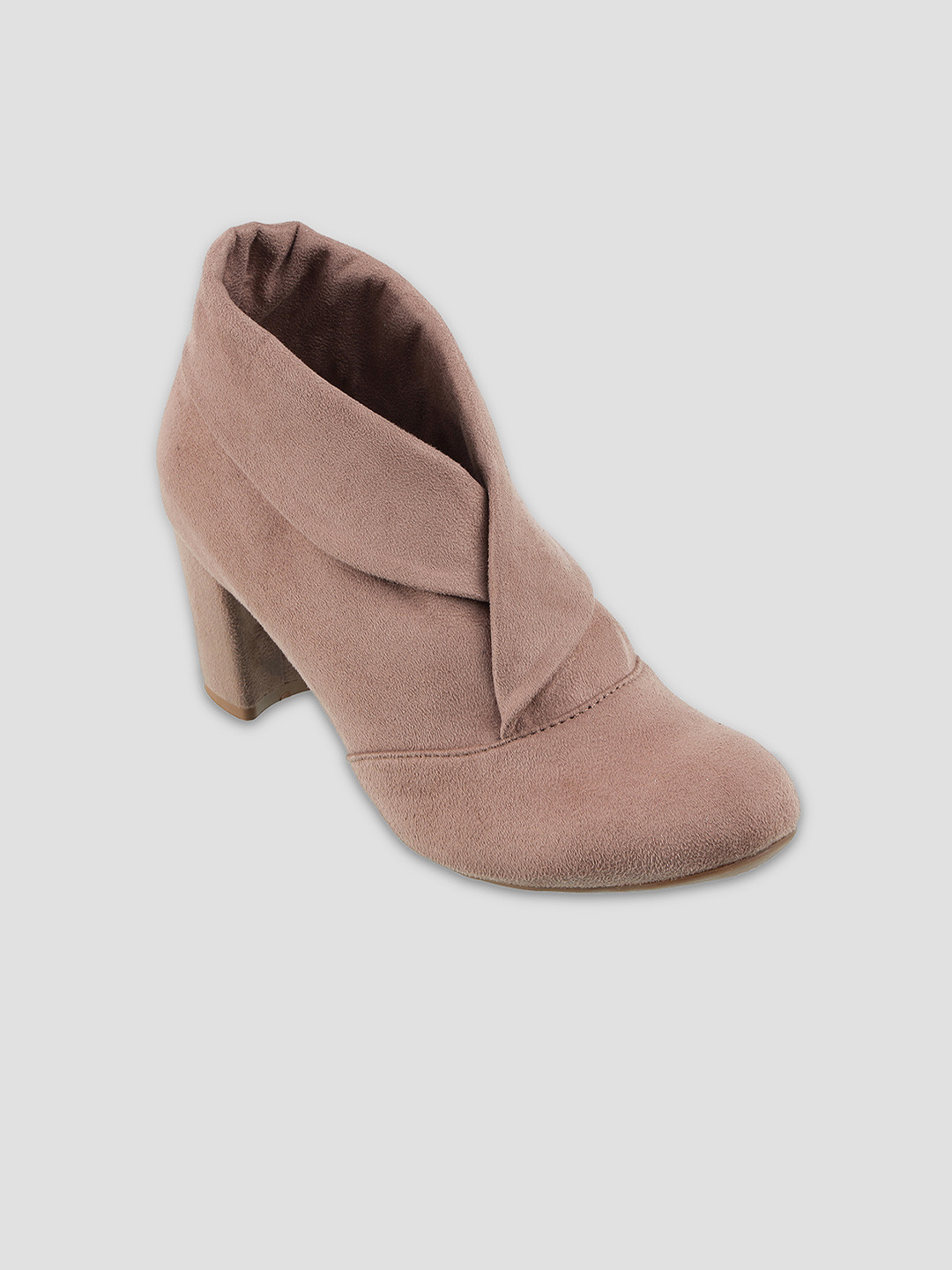 LEMON & PEPPER Women Beige Solid Heeled Boots