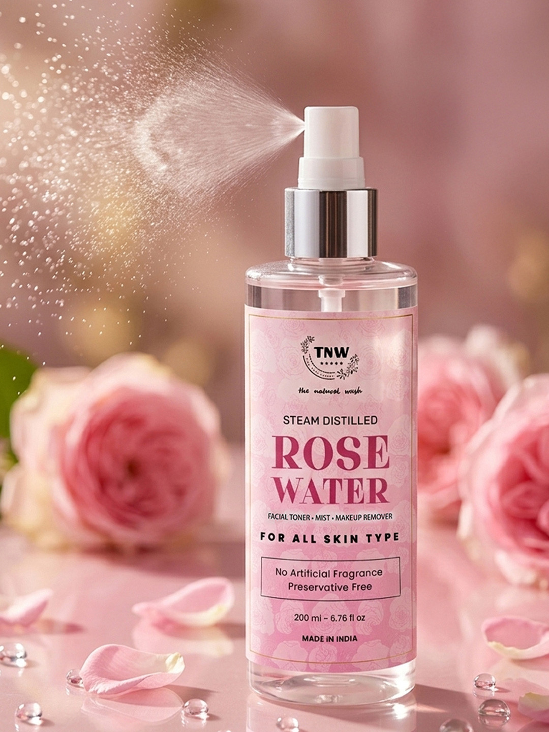 TNW the natural wash Steam Distilled Rose Water Toner - Face Toner & Makeup Remover 200 ml
