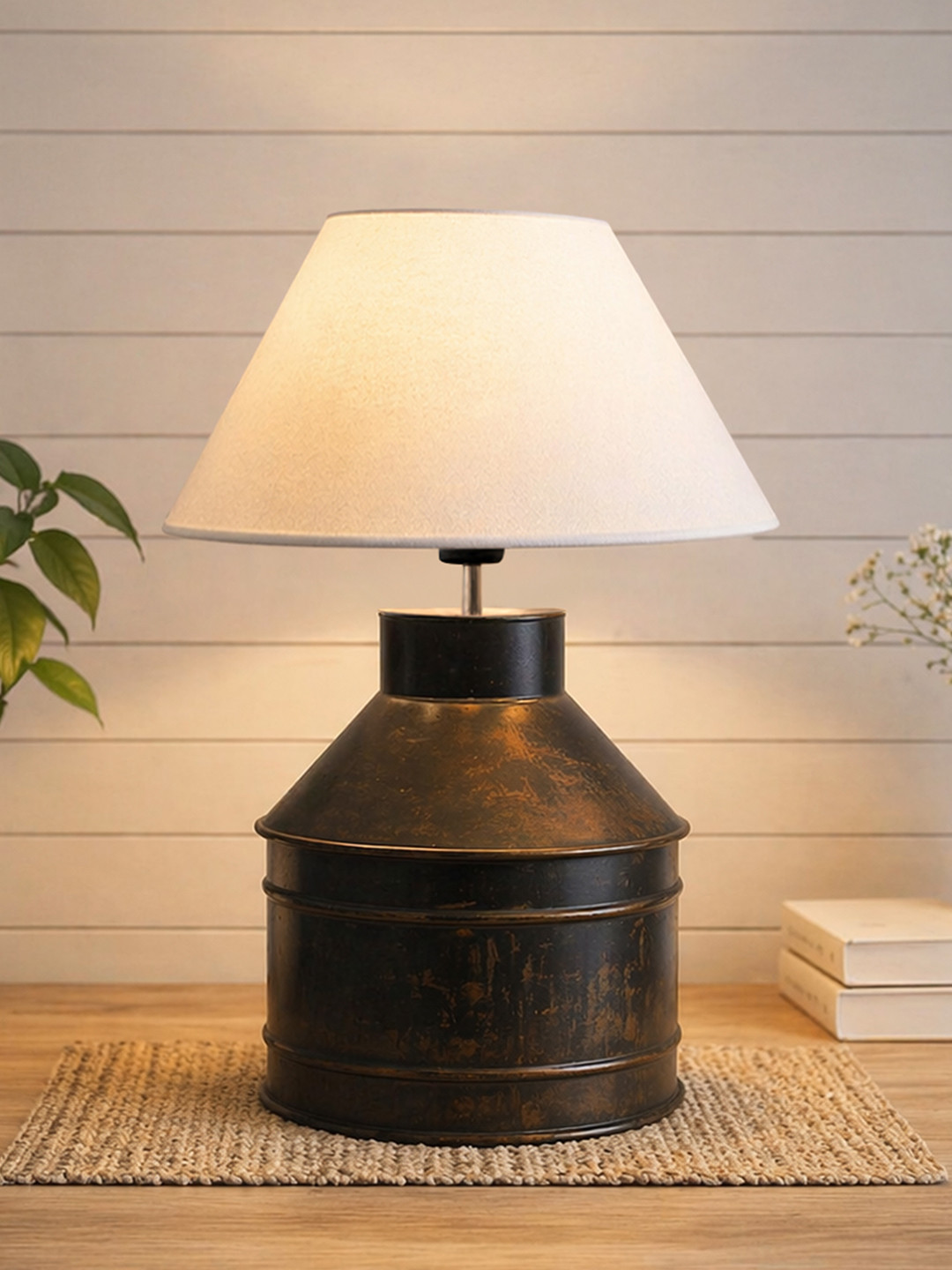 Homesake Home Collection Warm Yellow Metal Bell Solid High Quality Electrical Table Lamps