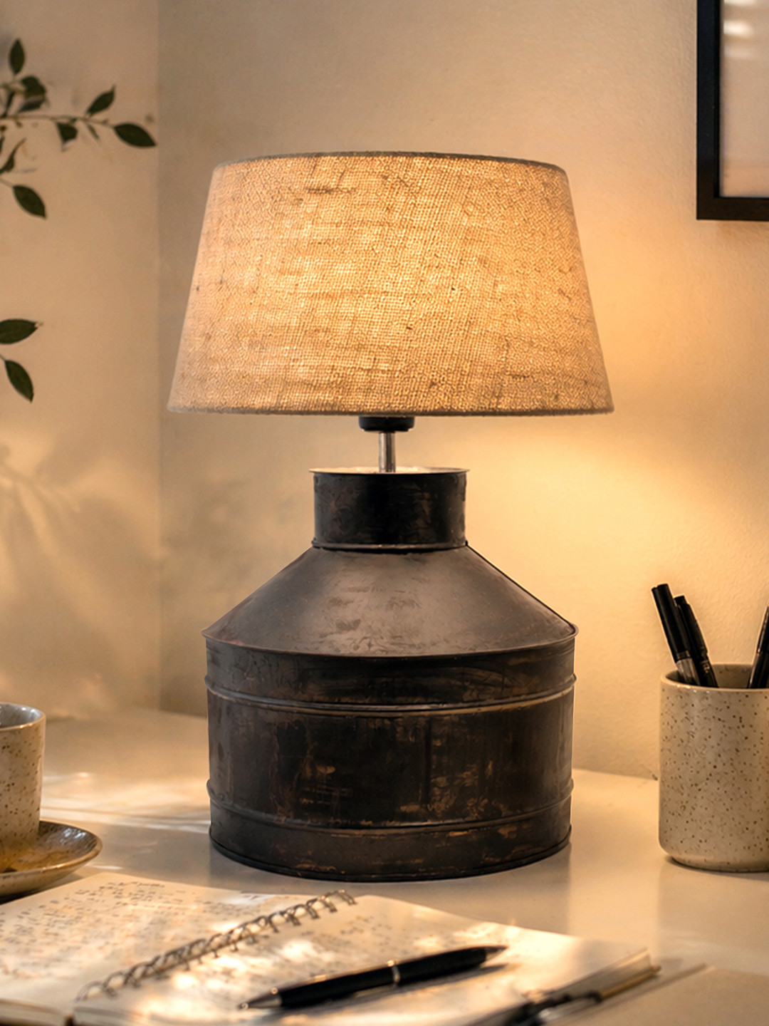 Homesake Home Collection Warm Yellow Metal Bell Solid High Quality Electrical Table Lamps