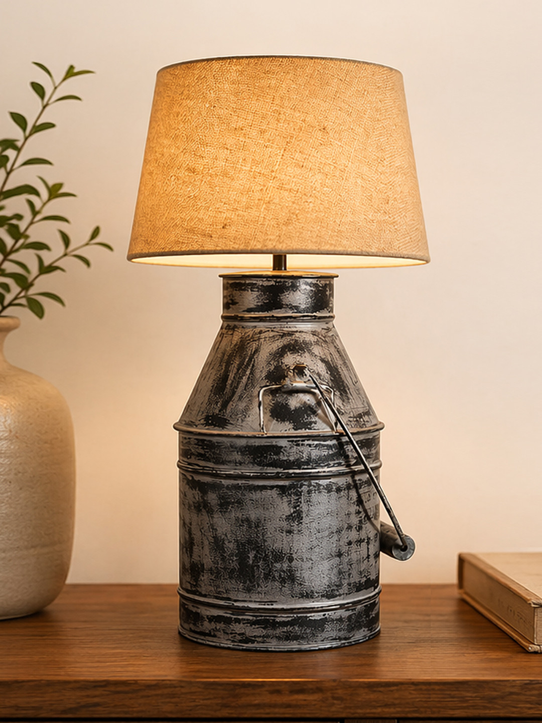 Homesake Warm Yellow Metal Cylinder Solid High Quality Electrical Table Lamps