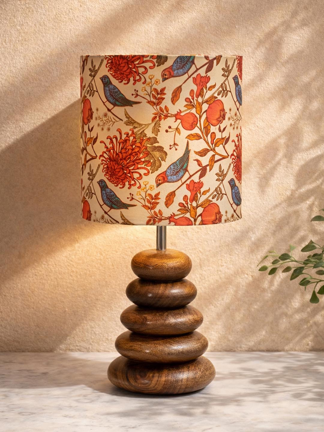 Homesake Bedside Wooden Table Lamp Warm Yellow Wood Cylinder Electrical Table Lamps