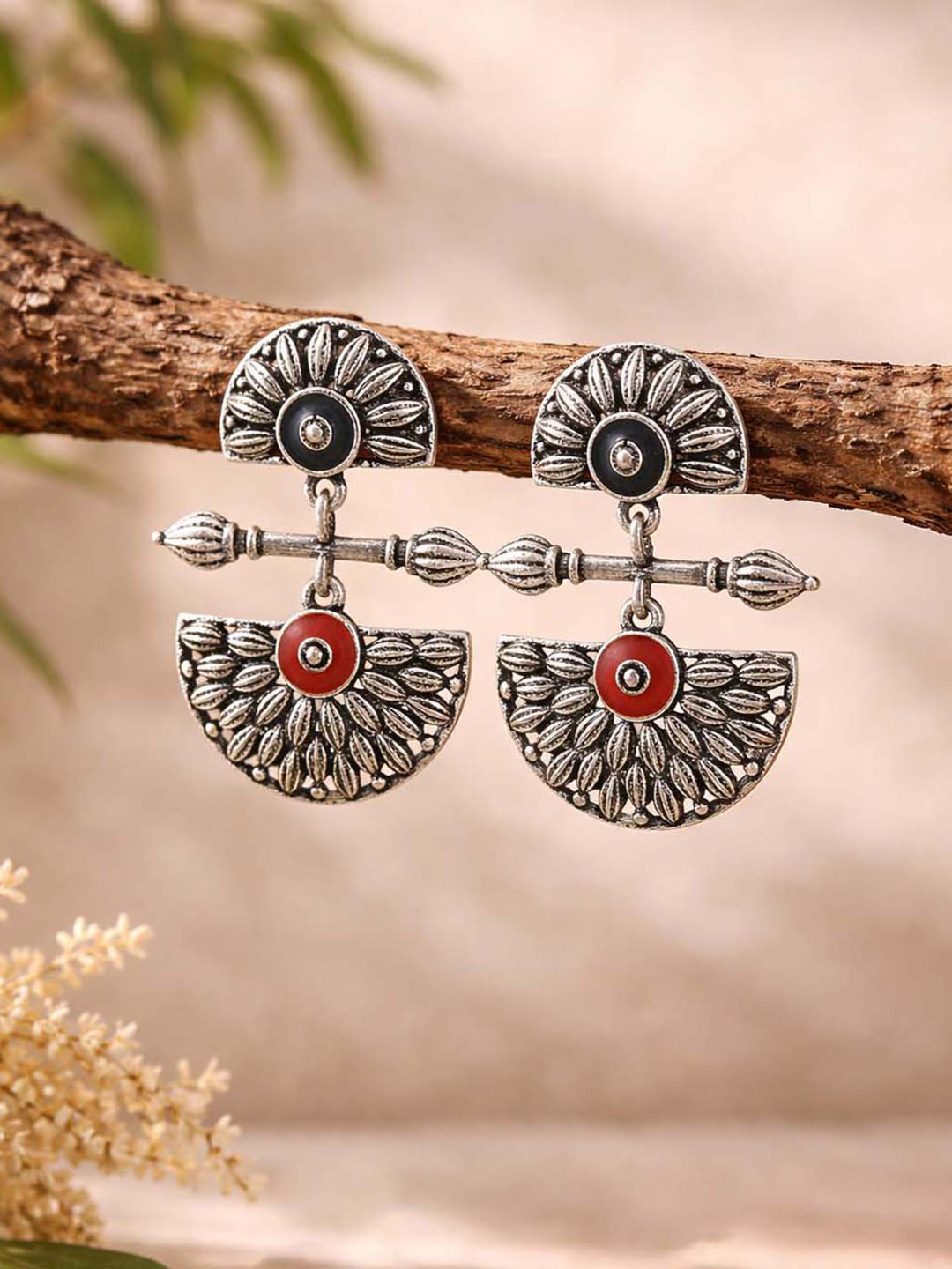 Mandala Lightly Embellished Drop Earrings