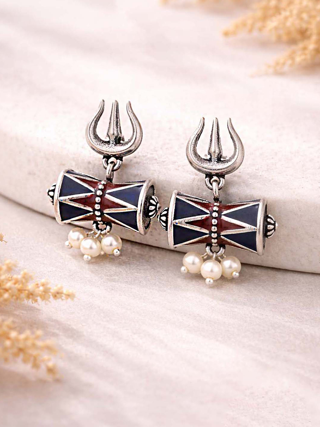 Moksha Damru Trishul Earrings