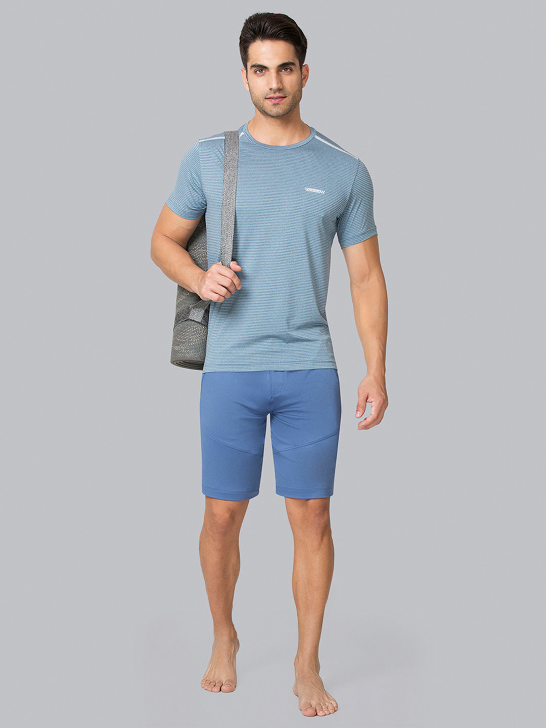 Van Heusen Innerwear Performance Striped Swift Dry Crew Neck Slim Fit Lounge Tshirts