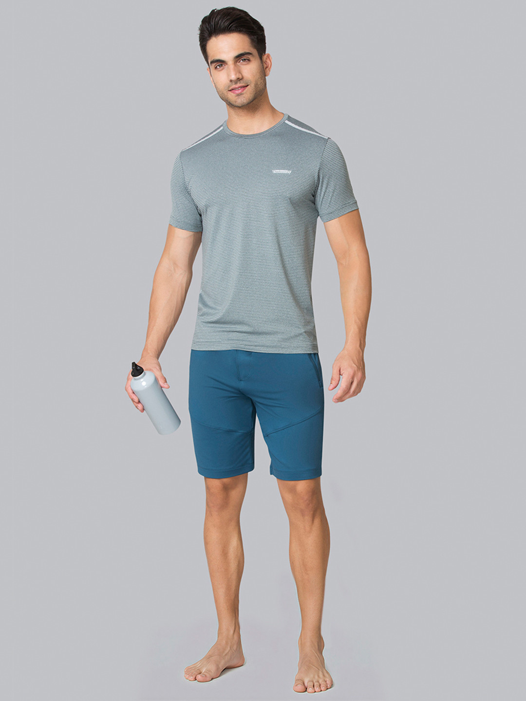 Van Heusen Innerwear Performance Men Striped Swift Dry Crew Neck Slim Fit Lounge Tshirt