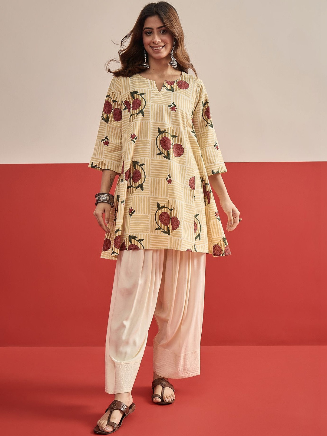 InWeave Women Pure Cotton Kurta with Salwar