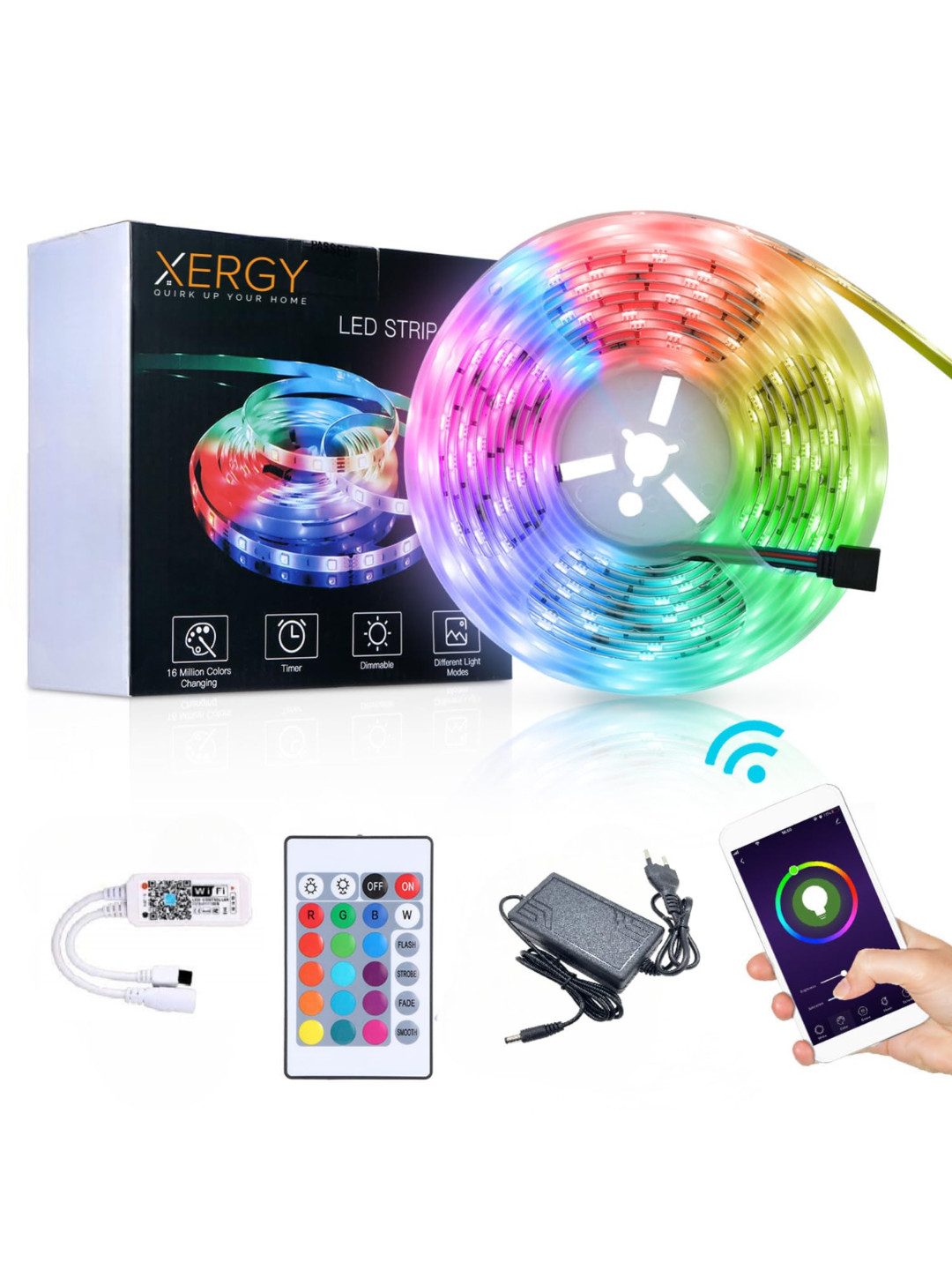 XERGY 5m Multicolor Color Changing More than 360 LEDs Rice Shape String Lights