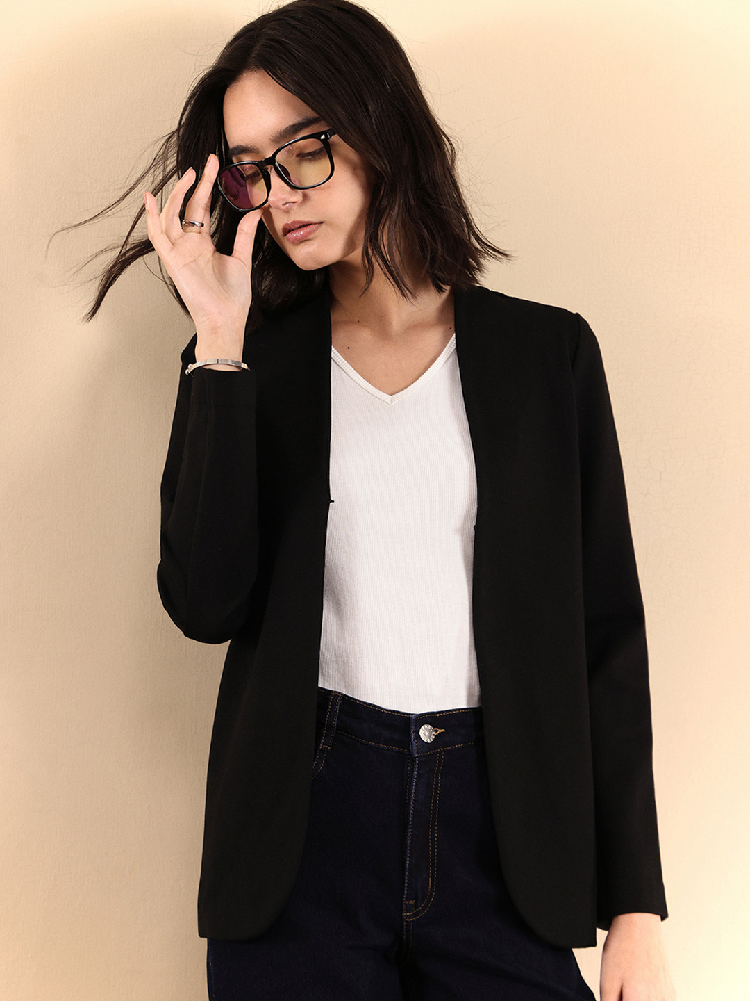 FABLE STREET LivIn Shawl Collar Open Front Blazer