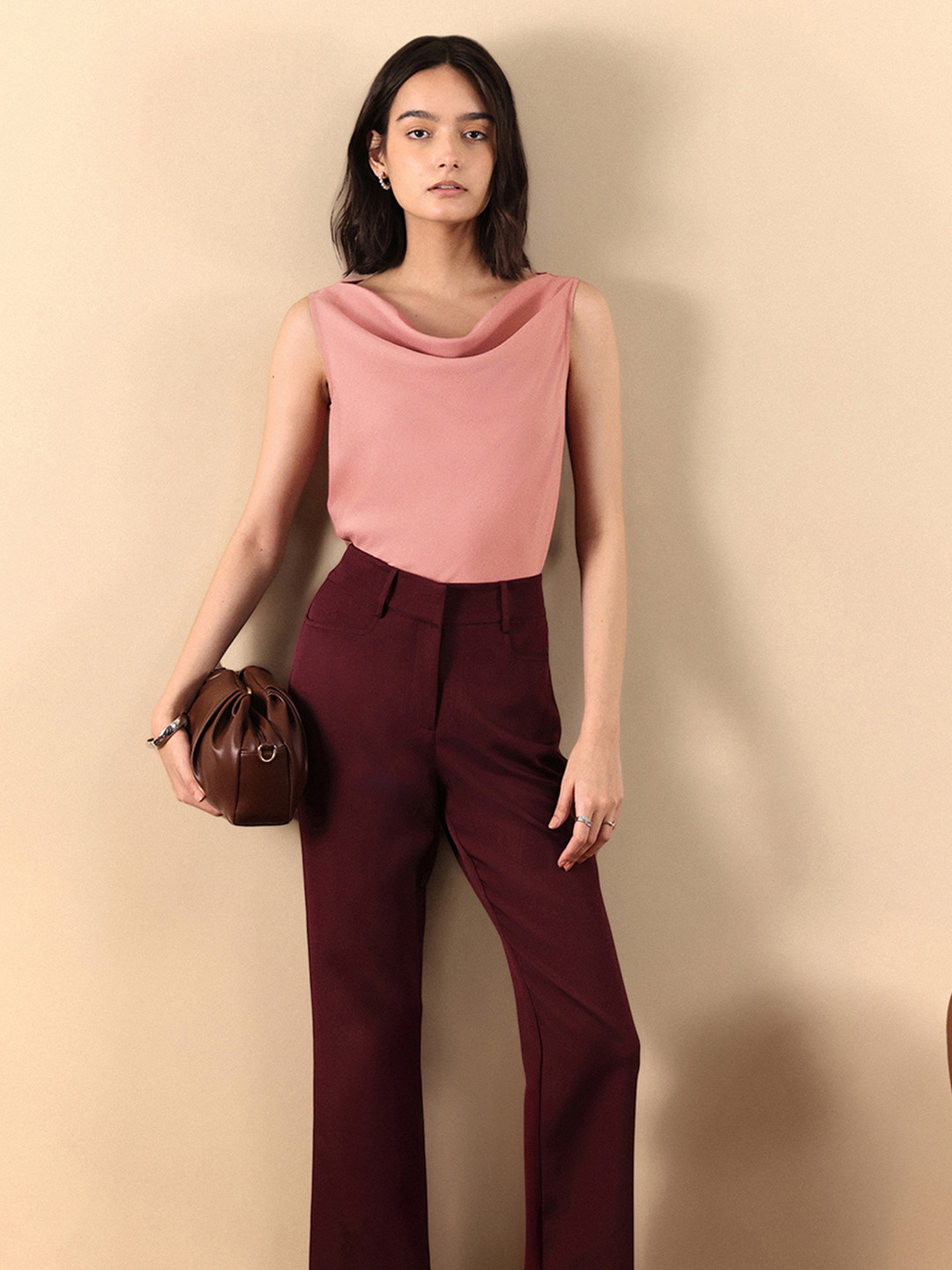 FABLE STREET Women Rose Solid A-Line Top