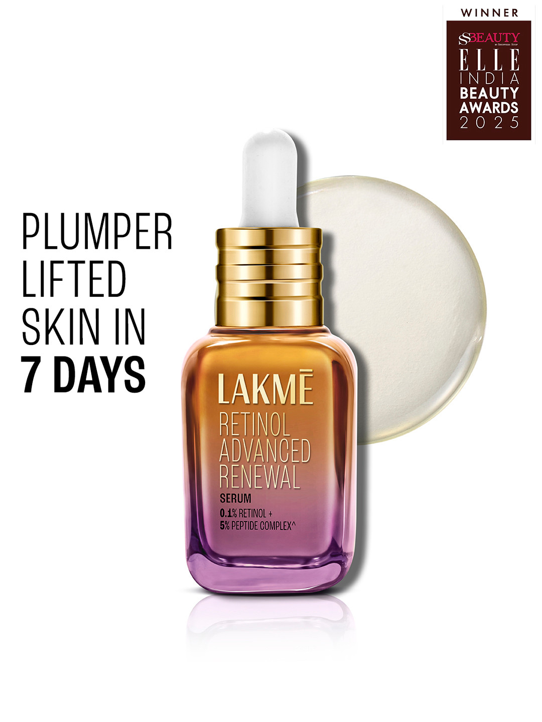 Lakme Retinol Advanced Renewal Serum 0.1% Retinol + 5% Peptide Complex - 30 ml