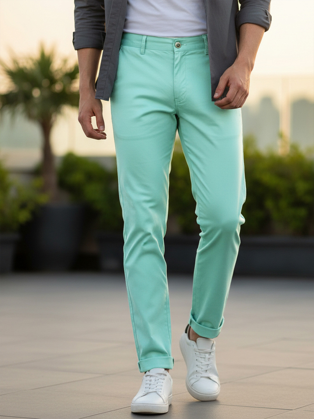 Urbano Fashion Men Slim Fit Easy Wash Cotton Chinos