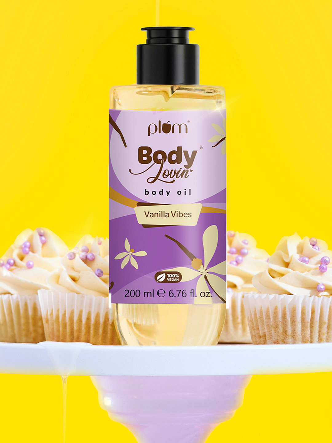 Plum BodyLovin' Vanillla Vibes Body Oil - Oil Formula & Intense Moisture - 200 ml