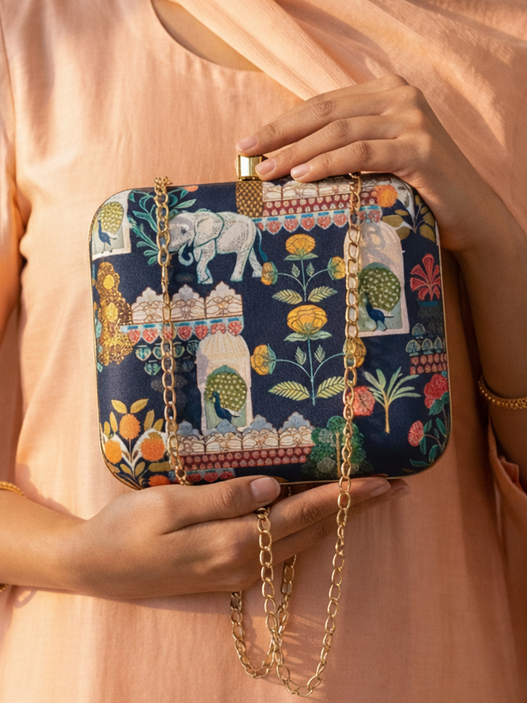 ARTKLIM Botanic Printed Box Clutch