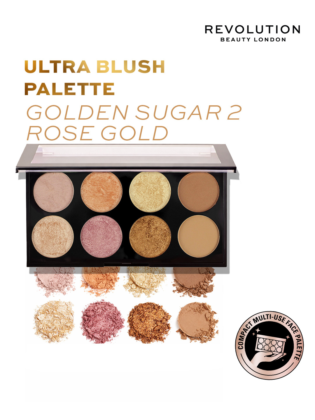 Makeup Revolution Golden Sugar 2 Rose Gold Ultra Professional Blush Palette 12.8 g