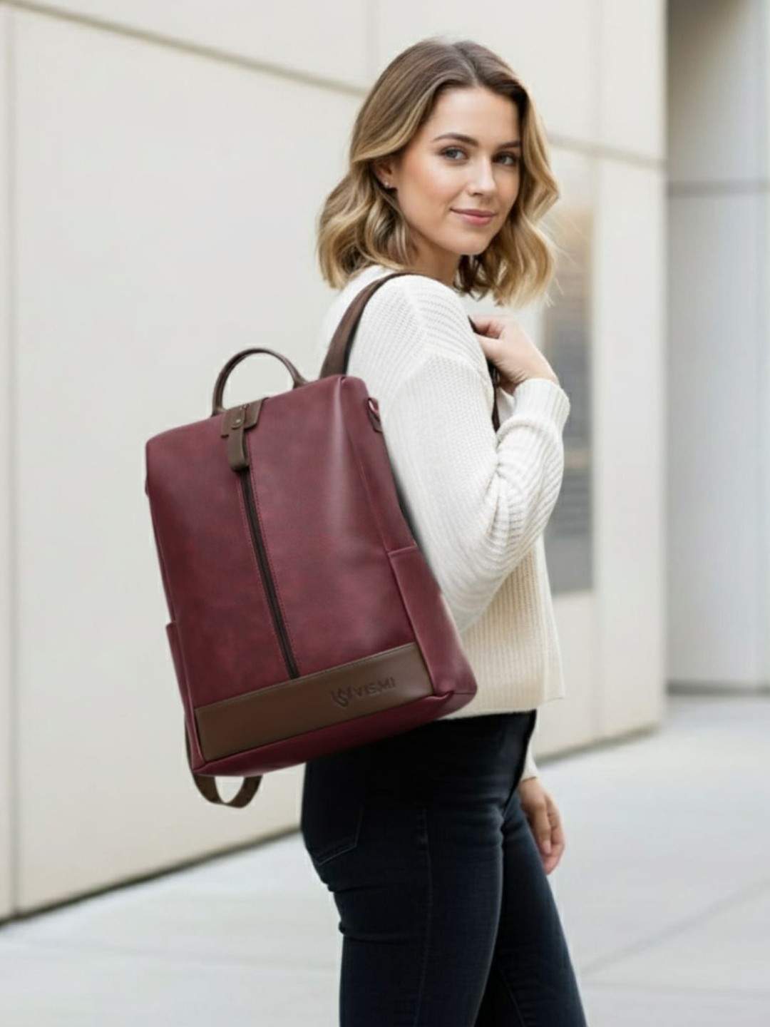 VISMIINTREND Women Office Backpack with Sling Belt