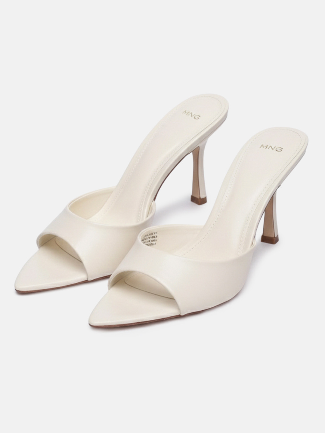 MANGO Textured Slim Heeled Peep Toes
