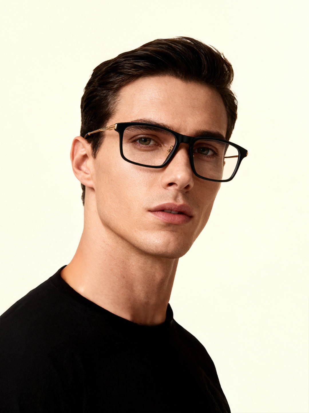 Police Men Black Full Rim Rectangle Frames