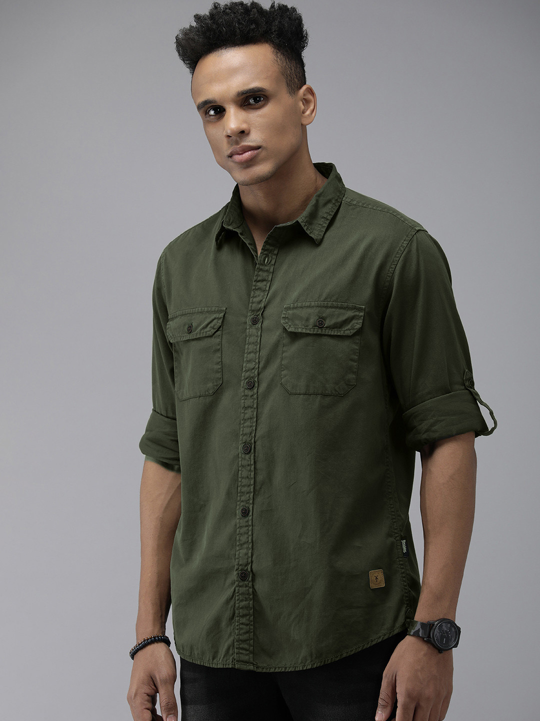 The Roadster Lifestyle Co. Men Pure Cotton Regular Fit Casual Shirt