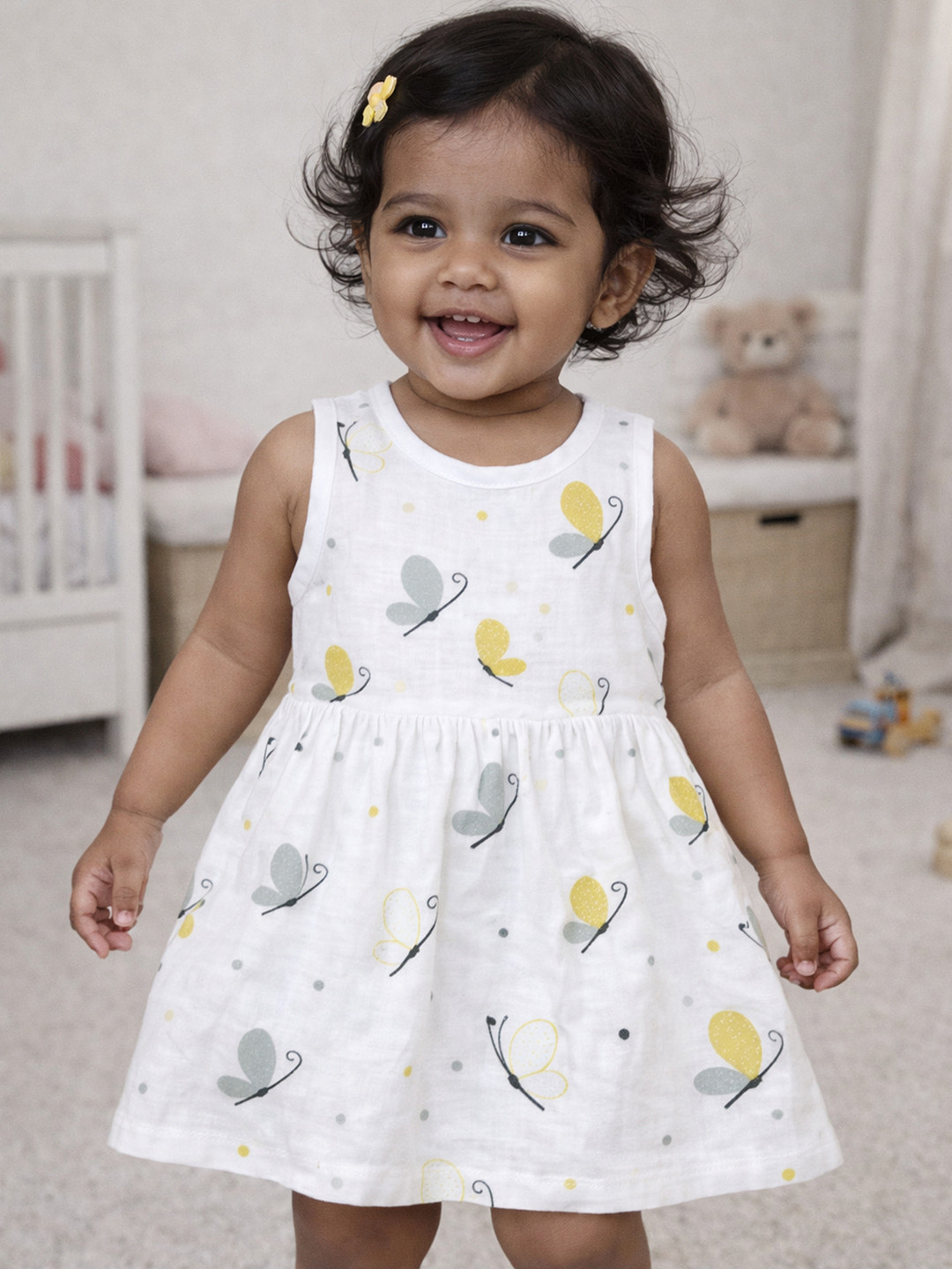 The Boo Boo Club Infant Girls Printed Sustainable Organic Cotton Fit & Flare Dress