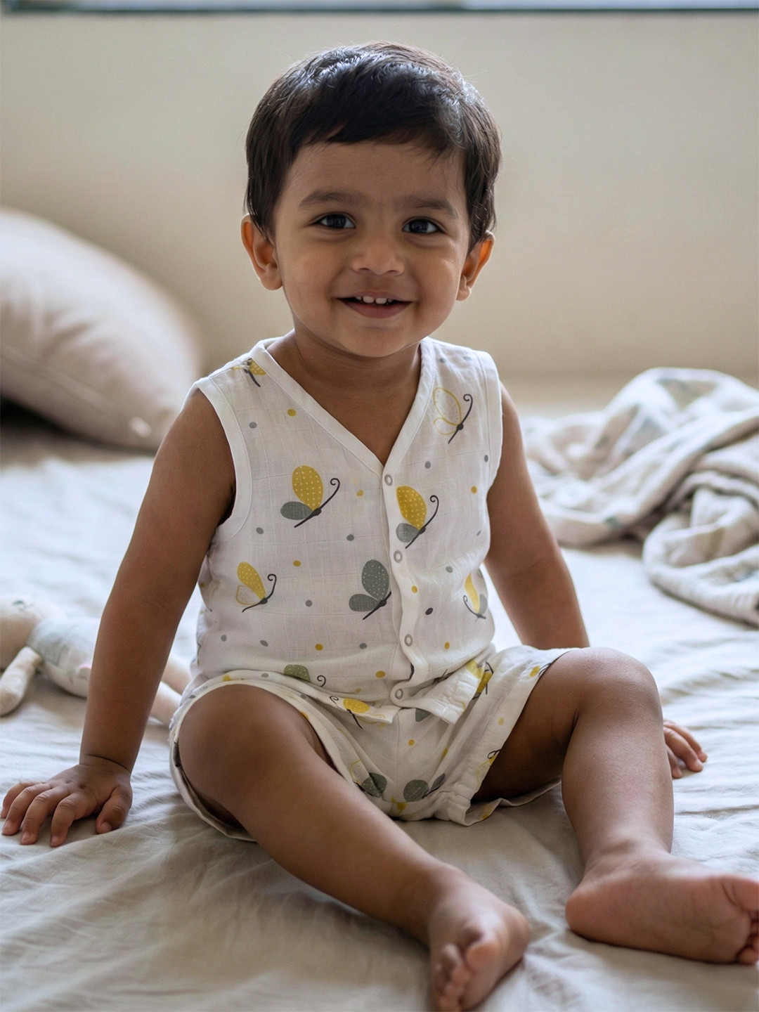 The Boo Boo Club Kids Infants Pure Cotton Printed Sustainable Shirt with Shorts
