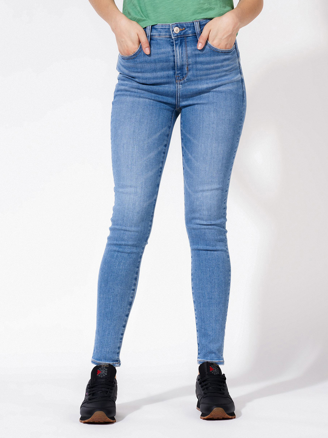 American Eagle Women Blue Next Level Stretch High Rise Jegging