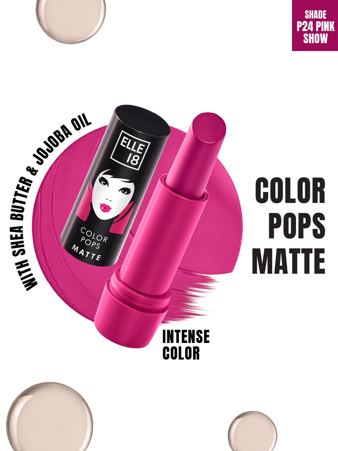 ELLE 18 Color Pop Moisturising Matte Lip Color With Jojoba Oil 4.3g - P24 Pink Show