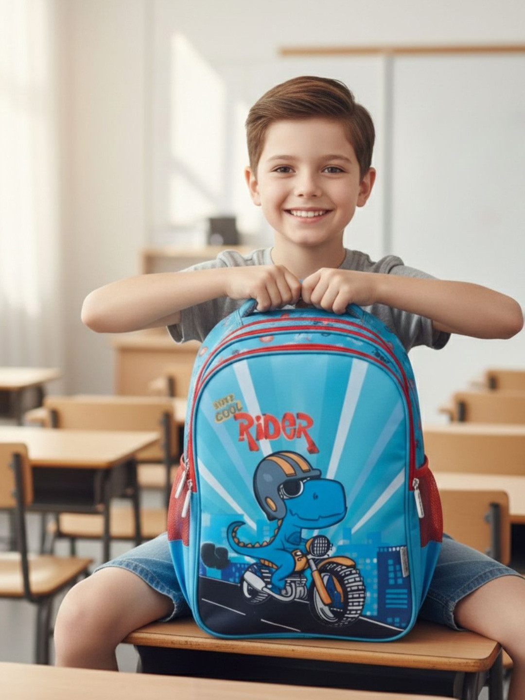 VISMIINTREND Kids Graphic Printed Water Resistant 16" School Bag Backpack