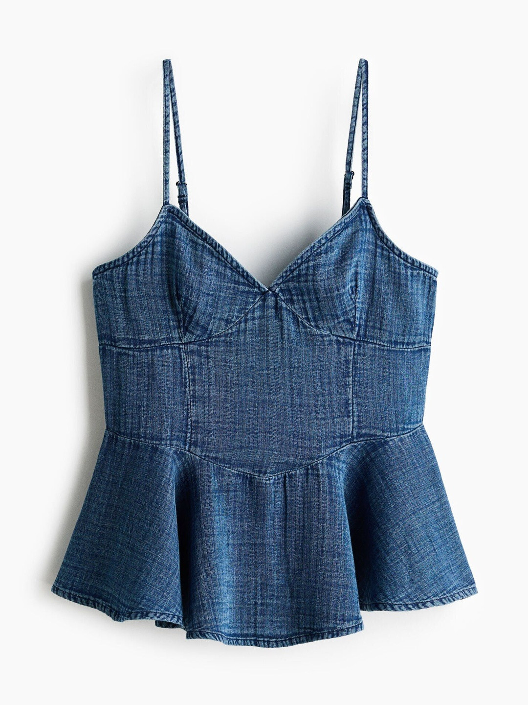 H&M Denim Peplum Top