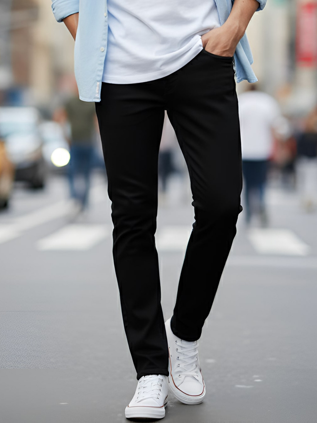 Urbano Fashion Men Slim Fit Clean Look Stretchable Jeans