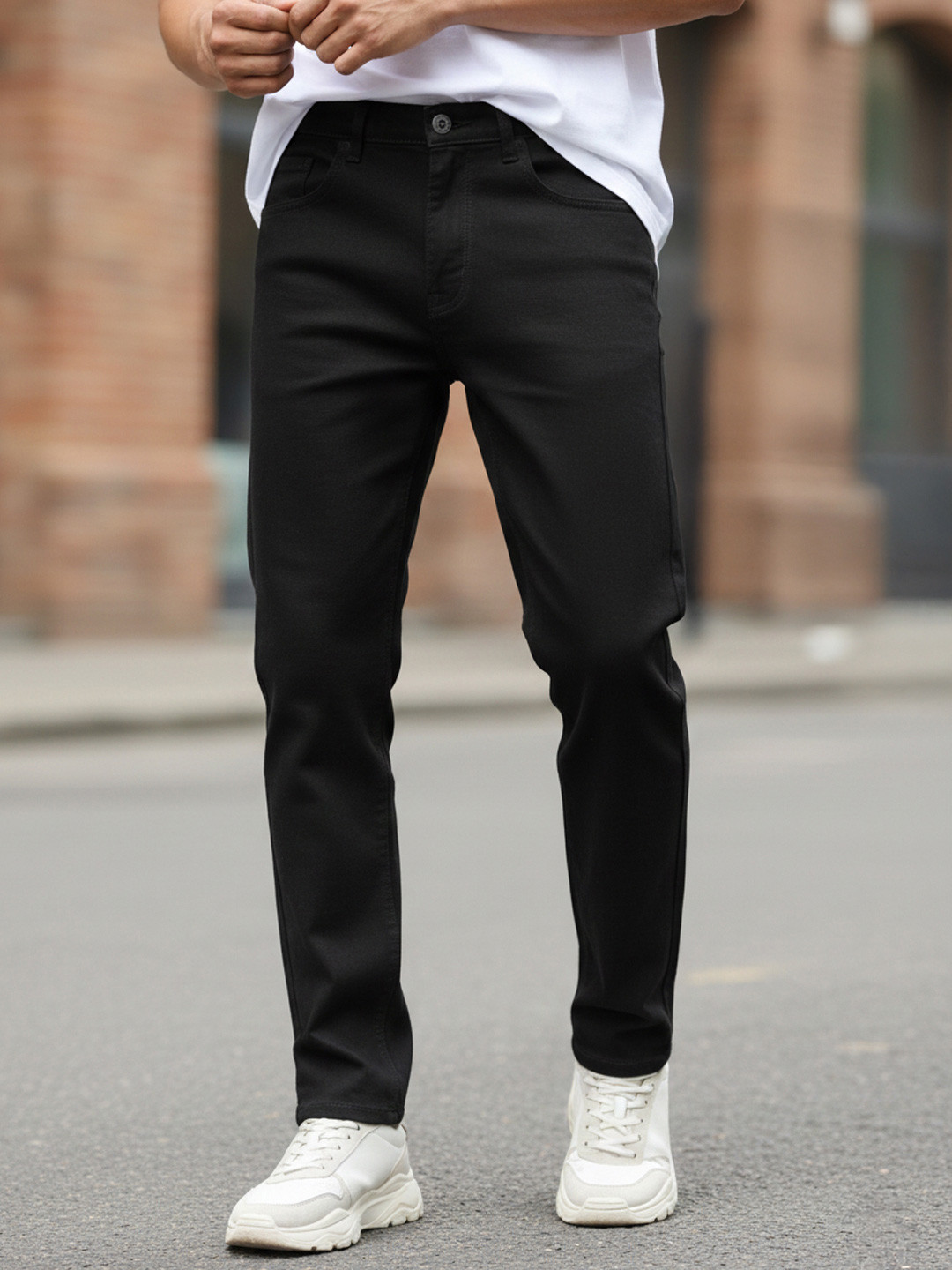 Urbano Fashion Men Black Slim Fit Stretchable Jeans