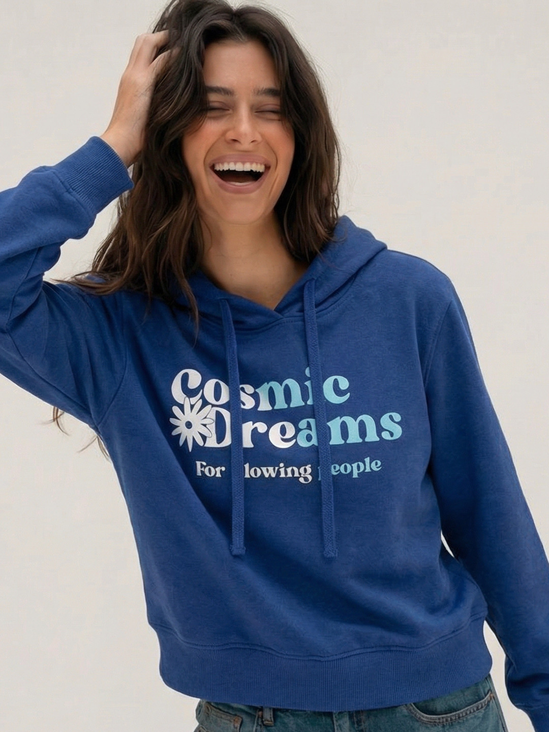 Tokyo Talkies Women Printed Hooded Sweatshirt