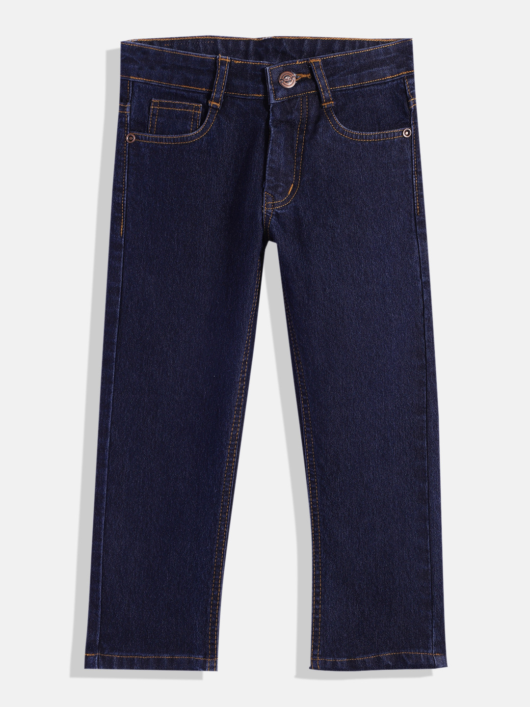 Urbano Juniors Boys Navy Blue Solid Slim Fit Stretchable Jeans