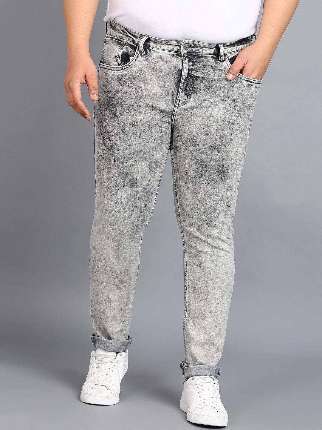 Urbano Plus Men Plus Size Heavy Fade Stretchable Regular Fit Jeans