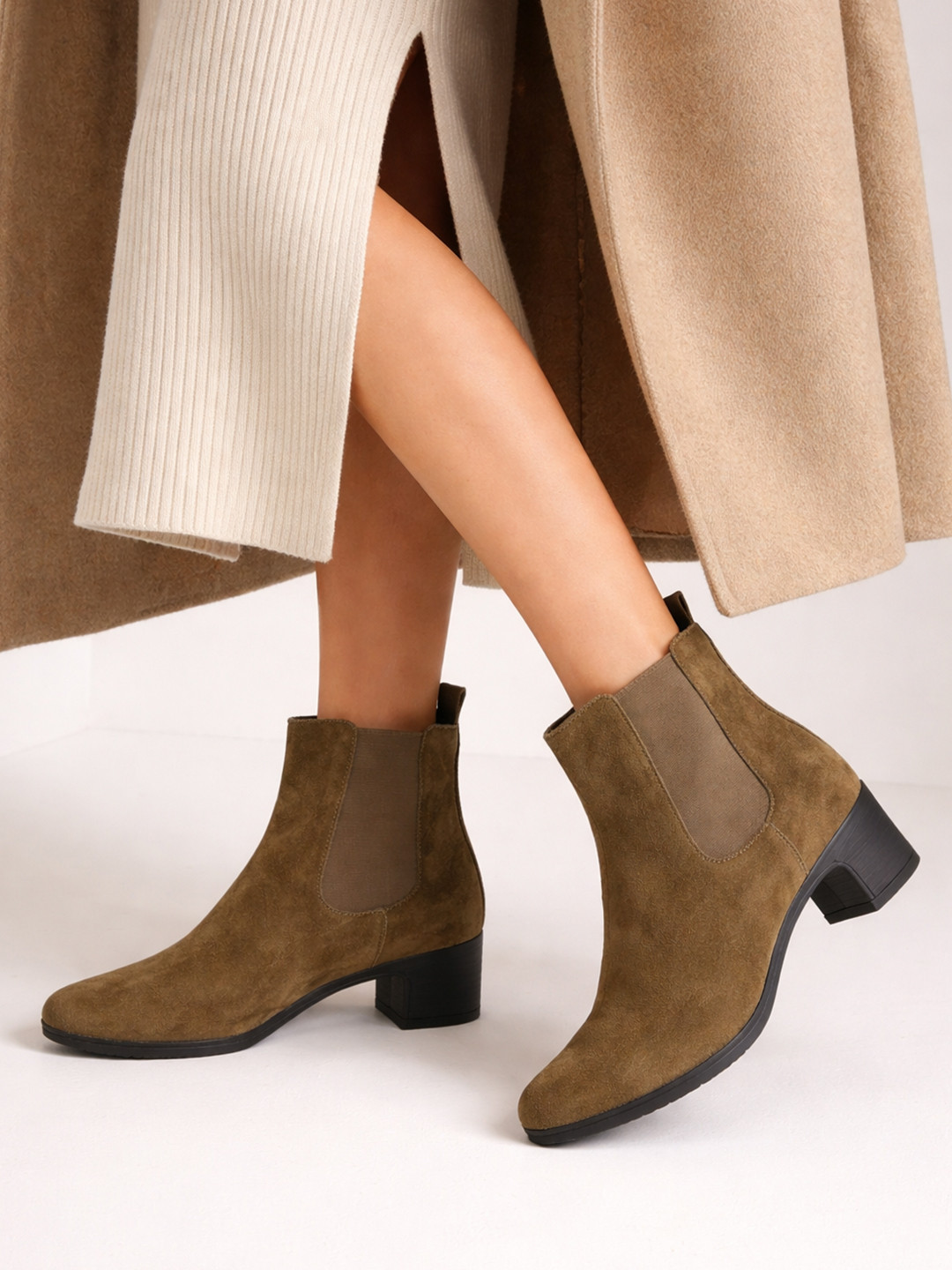 FAUSTO Women Mid-Top Chelsea Boots