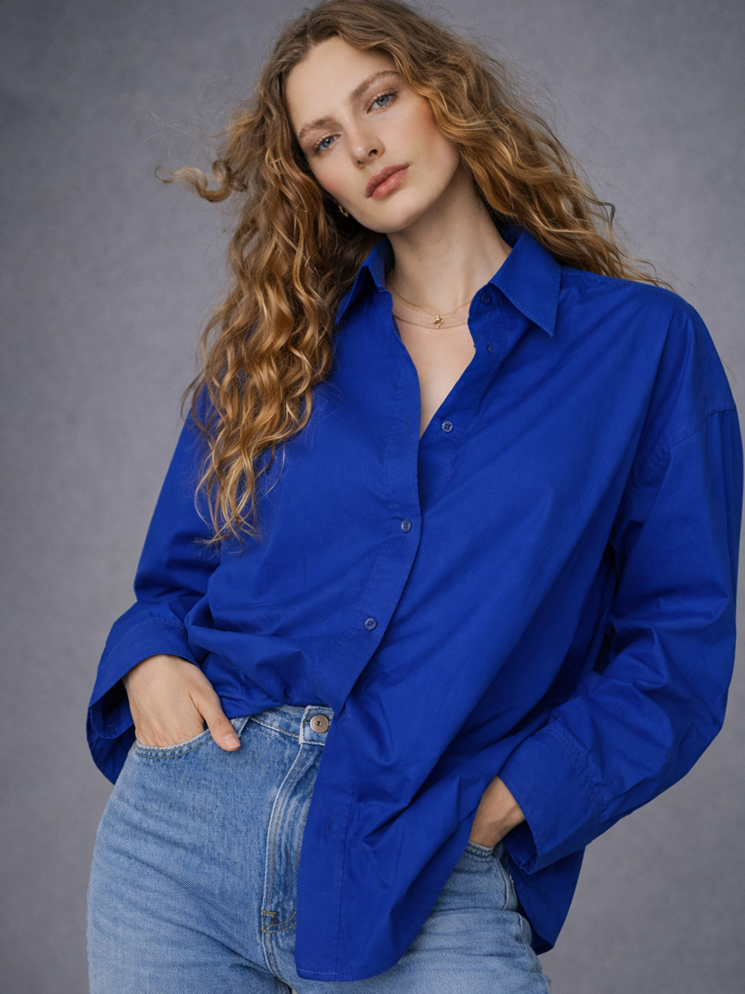 Lounge Dreams Pure Cotton Oversized Poplin Shirt