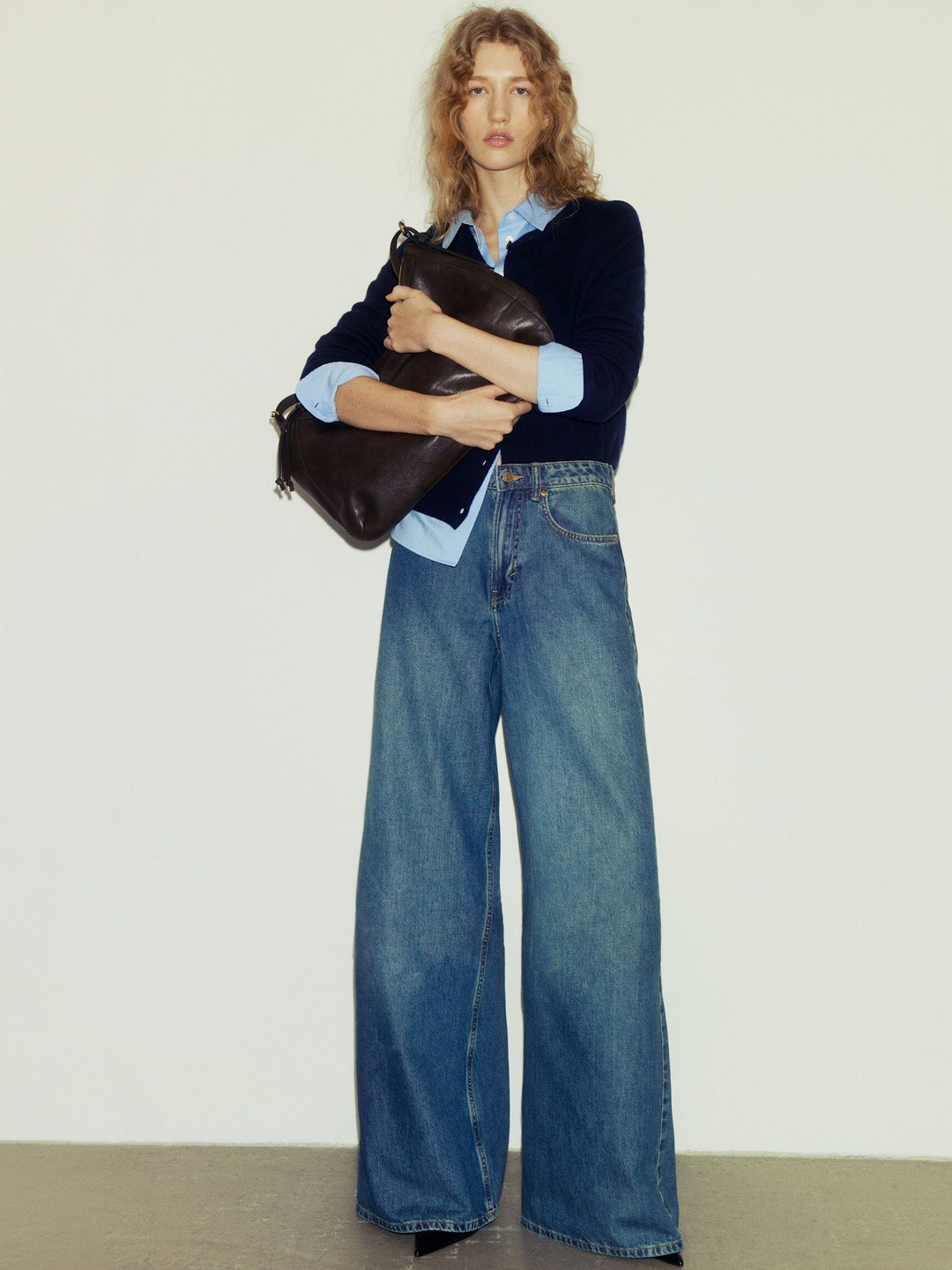 H&M Wide High Waist Jeans