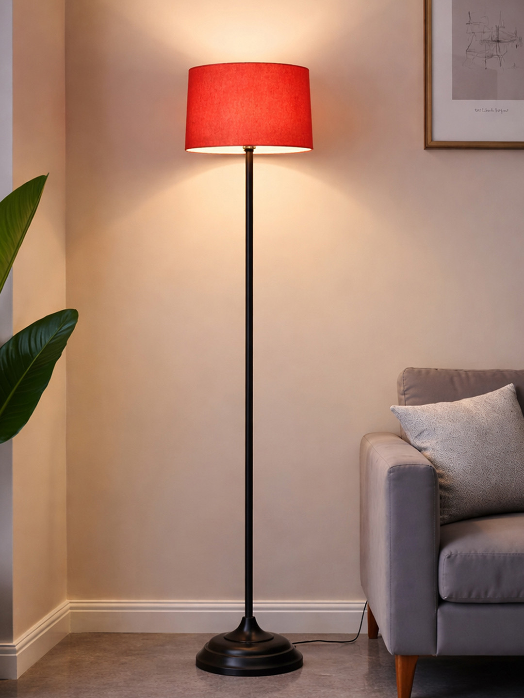 Homesake Black & Red Solid Contemporary Club Lamp Shade
