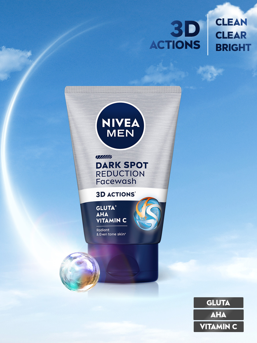 Nivea Men Dark Spot Reduction Face Wash with 10X Whitening Effect - 100 g