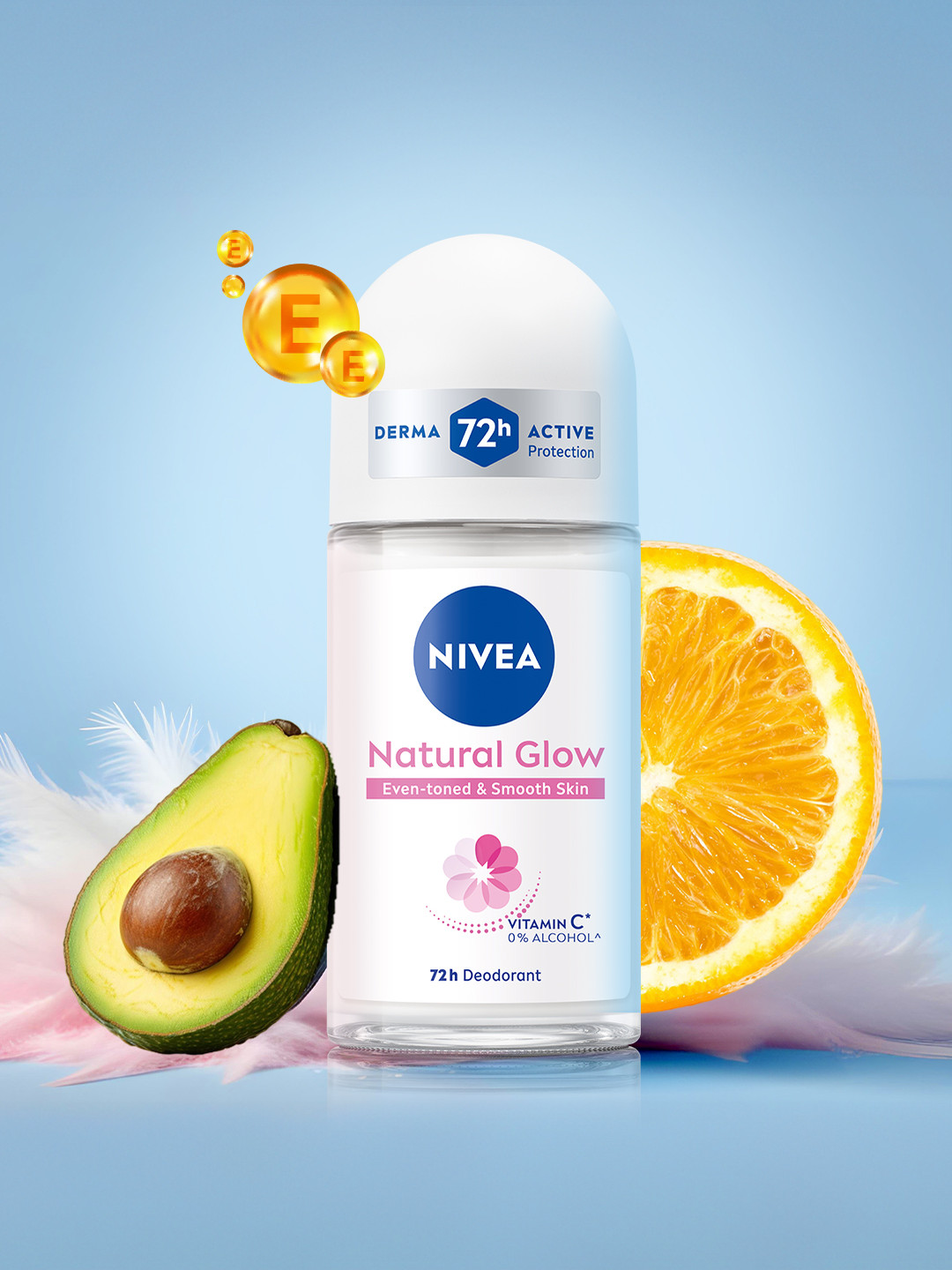 NIVEA Women Natural Glow Smooth Skin 48h Protection Deodorant Roll On - 50 ml