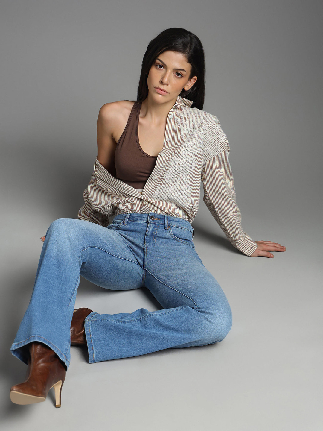 Flying Machine Women Bootcut Light Fade Stretchable Jeans
