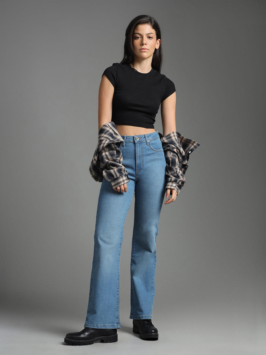 Flying Machine Women Blue Bootcut High-Rise Light Fade Stretchable Jeans