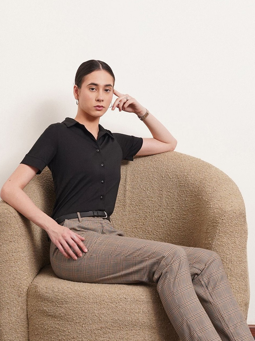 FABLE STREET Women Black Casual Shirt
