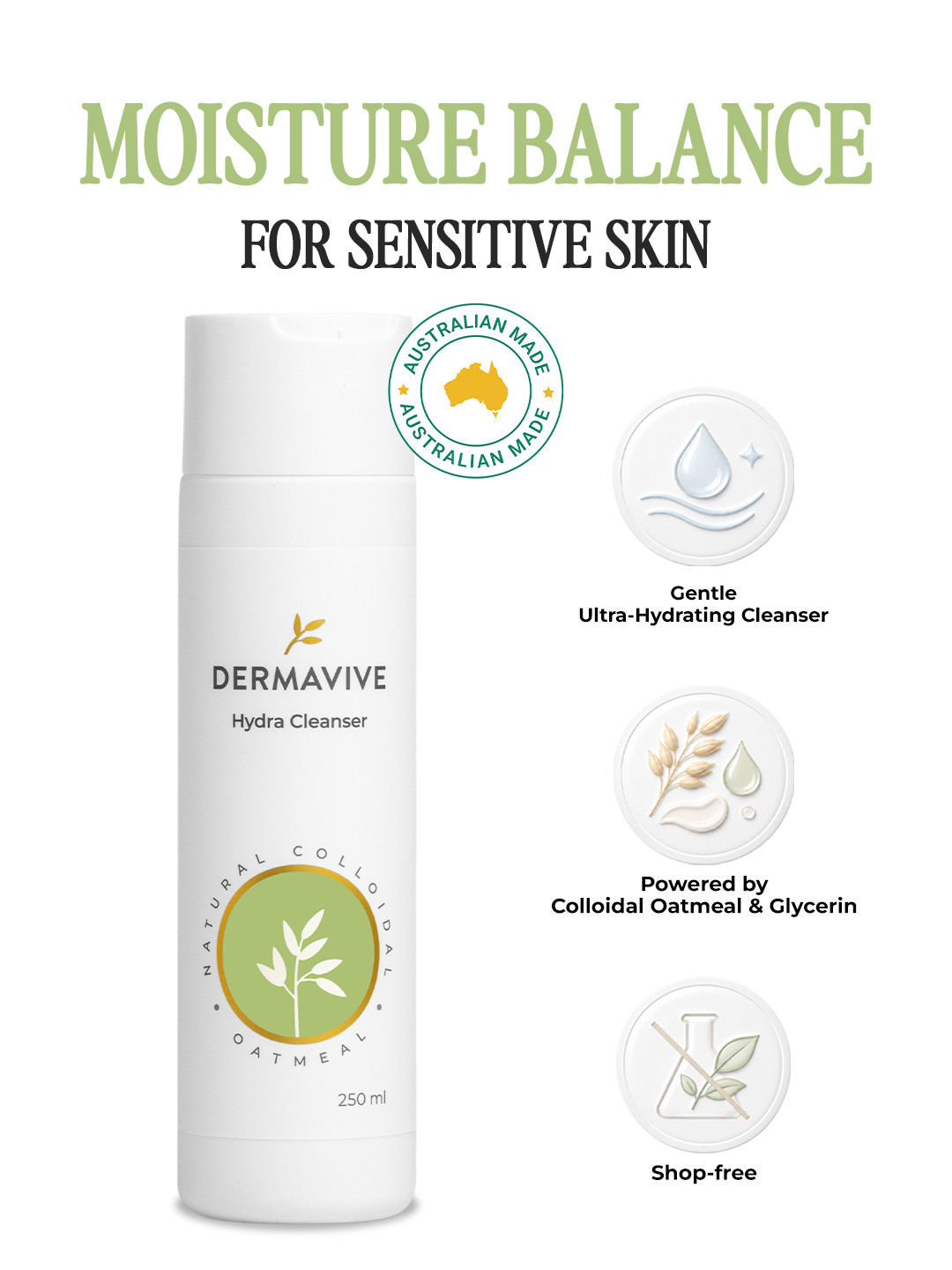 DERMAVIVE Hydra Cleanser pH Balanced Non-Irritating Hydrating & Softnes Face Wash 250ml