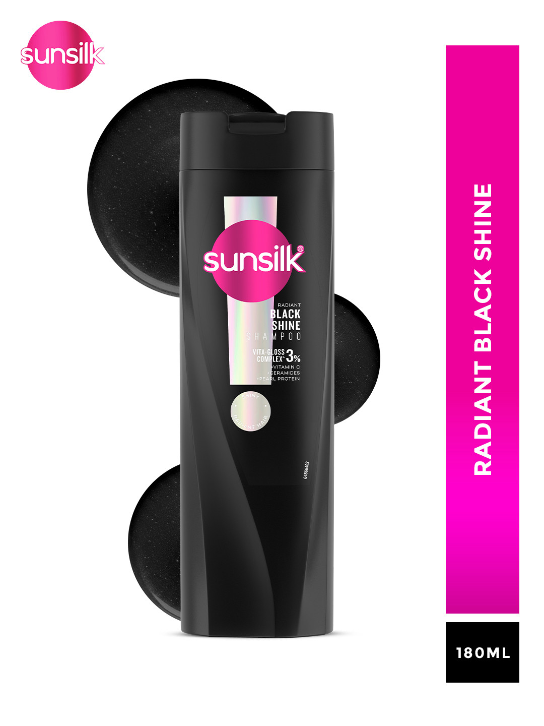 Sunsilk Radiant Black Shine Shampoo - 180 ml